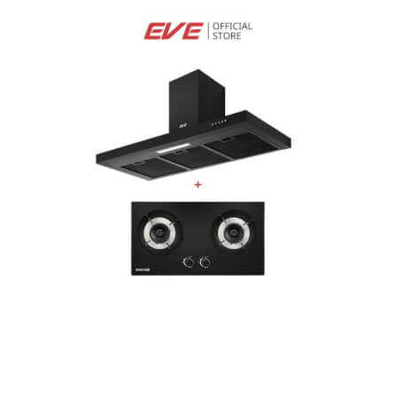 ชุดเซ็ทเตาแก๊สและเครื่องดูดควัน EVE เตาแก๊ส 2 หัว SMART II + เครื่องดูดควันติดผนัง HC-SHADOW-90 PLUS 90 ซม._10